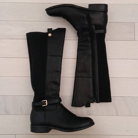 Cole Haan Women's Leather Galina Knee High Boots Black Size 8.5B - Picture 1 of 6